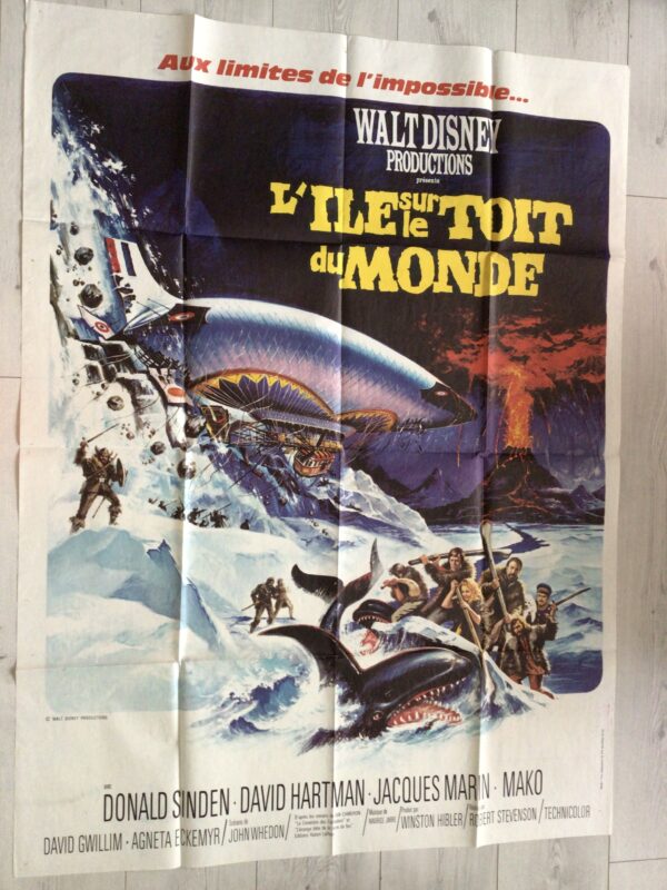 Affiche originale de cinéma L'île sur le toit du monde