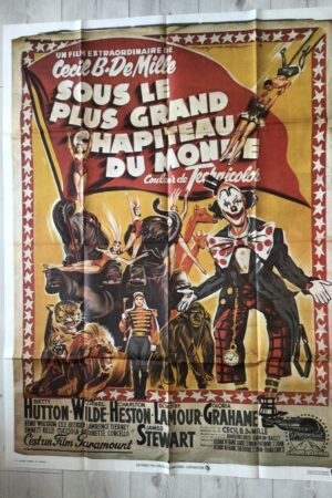 Affiche originale de cinéma Sous le plus grand chapiteau du monde