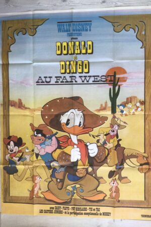 Affiche originale de cinéma Donald et Dingo au far west