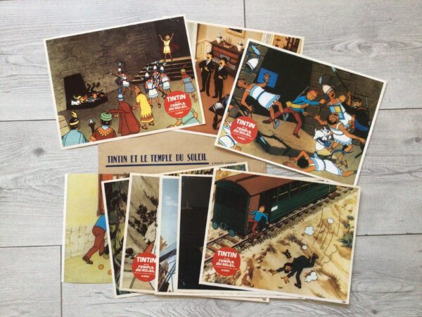 Jeu de photos d'exploitation originales de cinéma Tintin et le temple du soleil