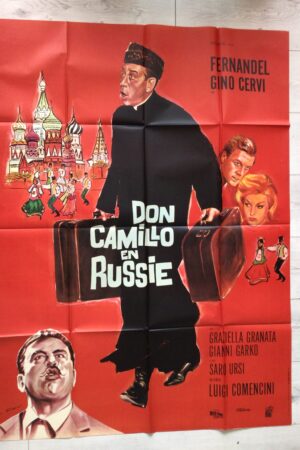 Affiche originale de cinéma Don Camillo en Russie