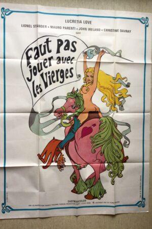 Affiche originale de cinéma Faut pas jouer avec les vierges