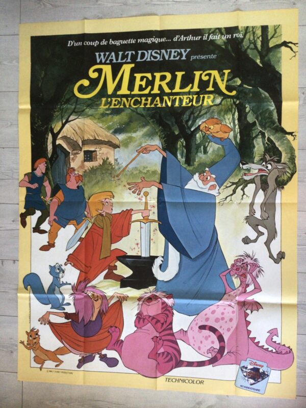 Affiche originale de cinéma Merlin l’enchanteur