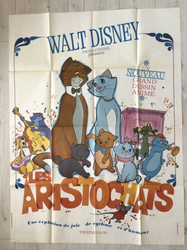 Affiche originale de cinéma Les Aristochats 1