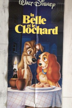 Affiche originale de cinéma, format pantalon La belle et le clochard