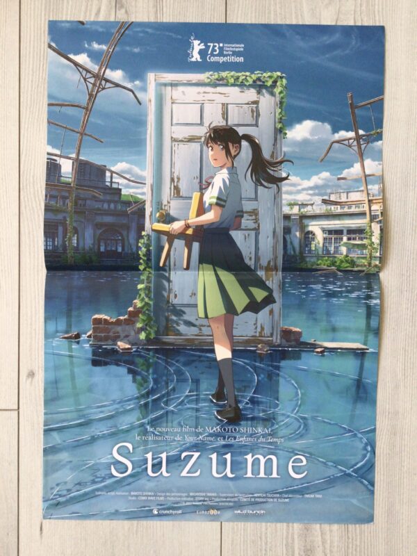 Affiche originale de cinéma Suzume, de profil