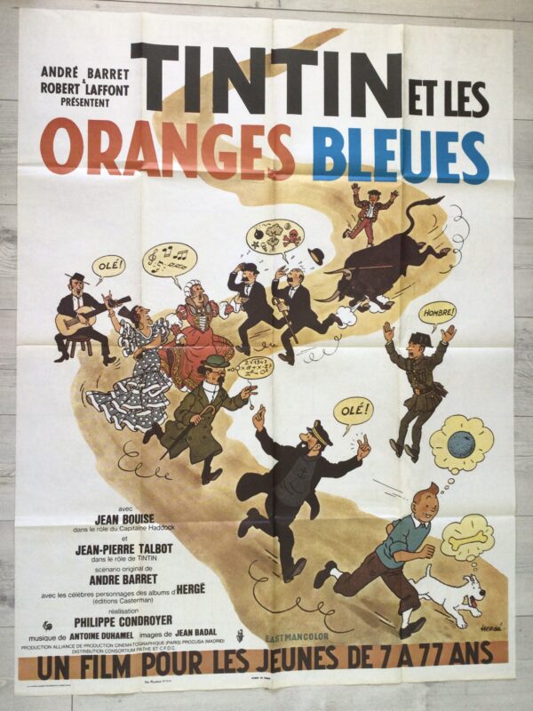 Affiche originale de cinéma Tintin et les Oranges bleues #1