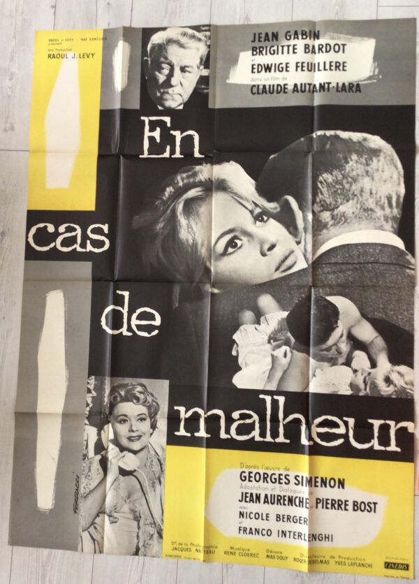 Affiche originale de cinéma En cas de malheur