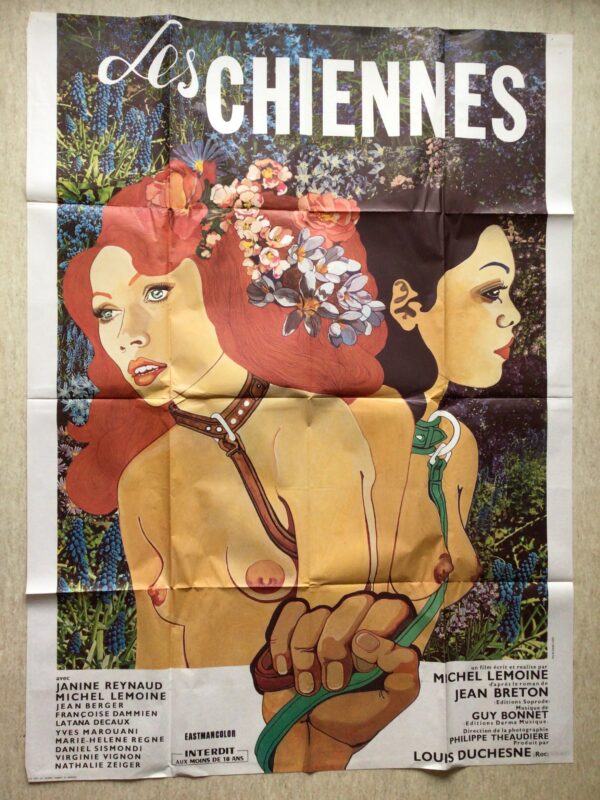 Affiche originale de cinéma Les chiennes