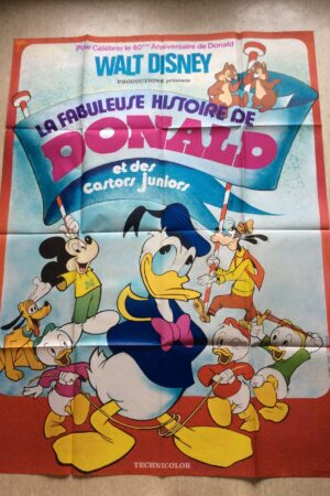 Affiche originale de cinéma La fabuleuse histoire de Donald et des castors juniors