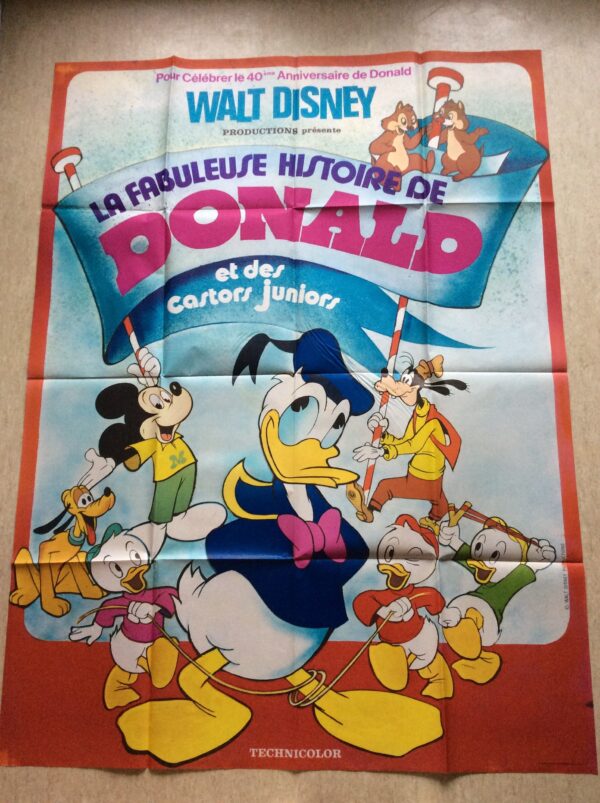 Affiche originale de cinéma La fabuleuse histoire de Donald et des castors juniors