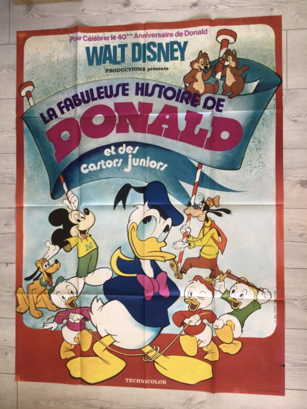 Affiche originale de cinéma La fabuleuse histoire de Donald et des castors juniors