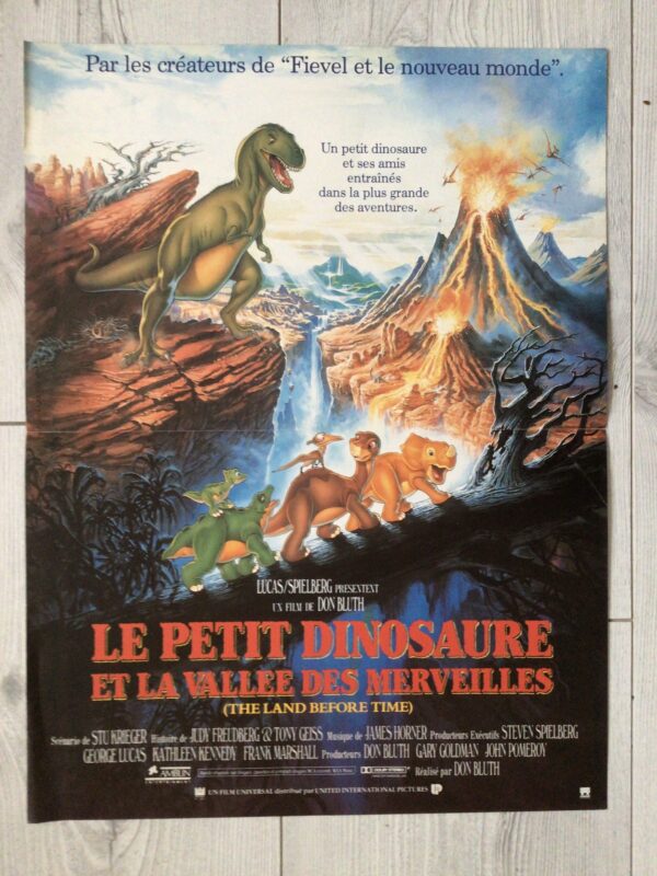 Affiche originale de cinéma Le Petit Dinosaure et la Vallée des merveilles
