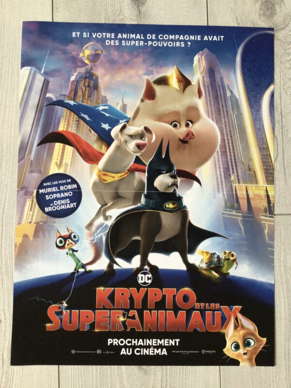Affiche originale de cinéma Krypto et les super animaux