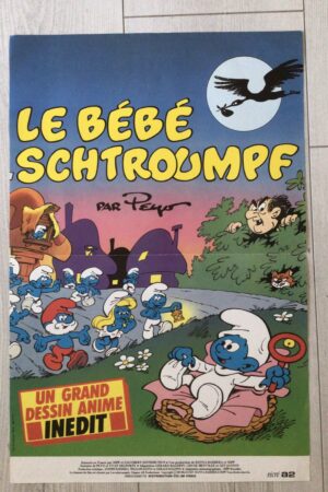 Affiche originale de cinéma Le bébé schtroumpf