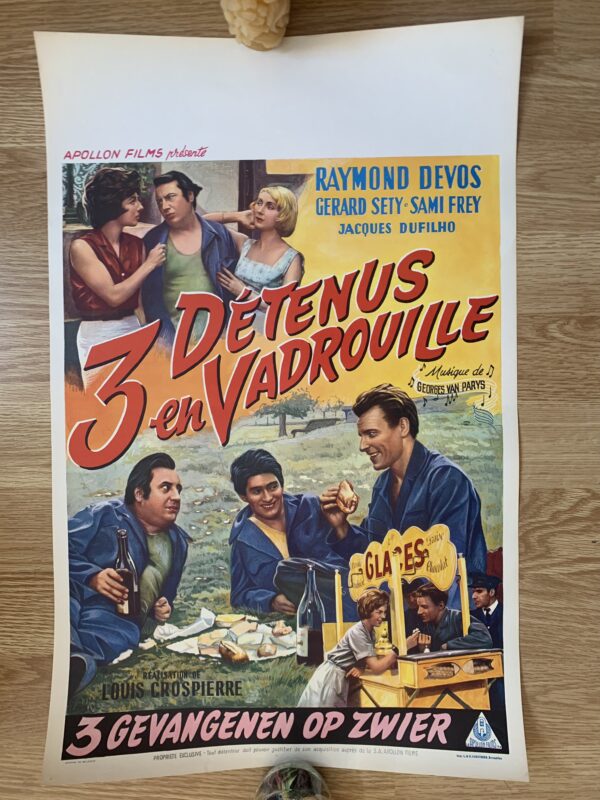 Affiche originale de cinéma 3 détenus en vadrouille